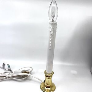 10.25" Decorative Brass Electric Candle Lamp